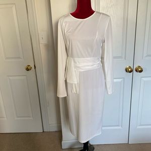 All white knee length church dress
